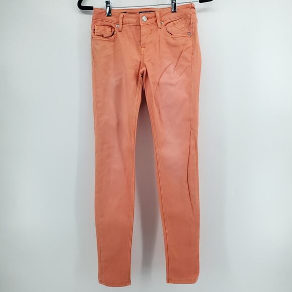 Vigoss Y2K Streetwear Bold CandyCoated The Jagger Orange Stretchy Skinny Jean 24 - Picture 1 of 12